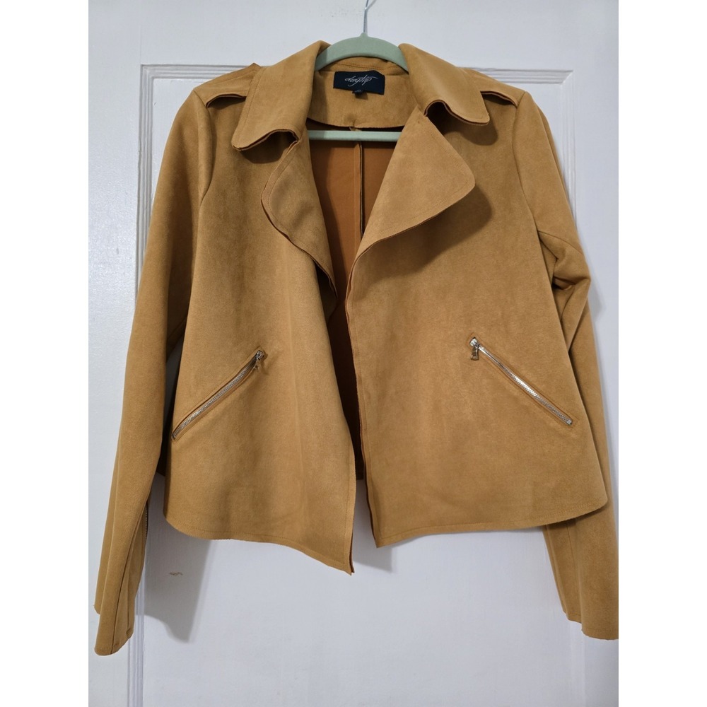 Daytrip Camel Suede-Look Asymmetrical Jacket